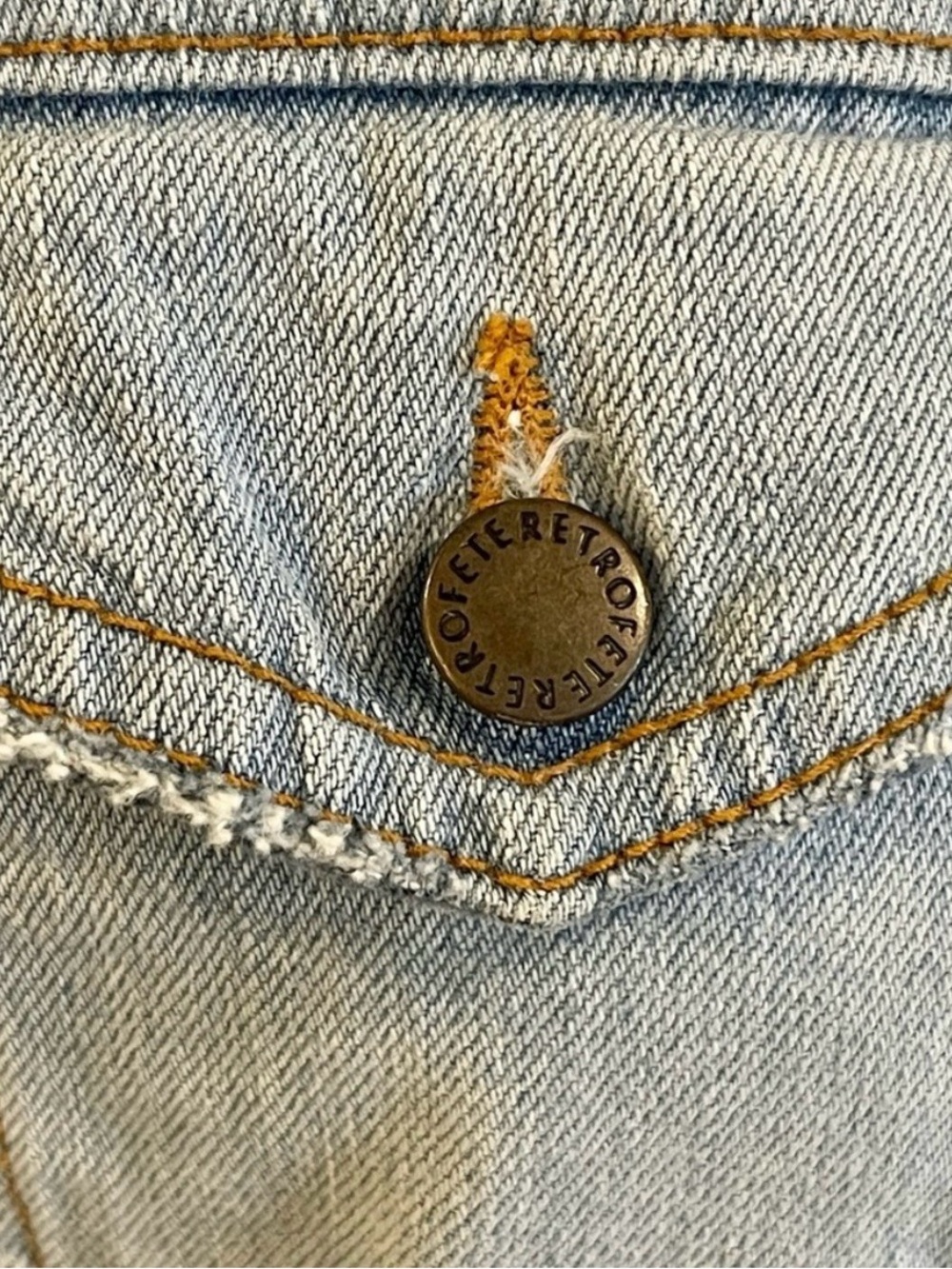 Retrofête Ada Denim Puff Shoulder Jean Jacket | Light Blue Stone | Size S | NWOT - Picture 10 of 12